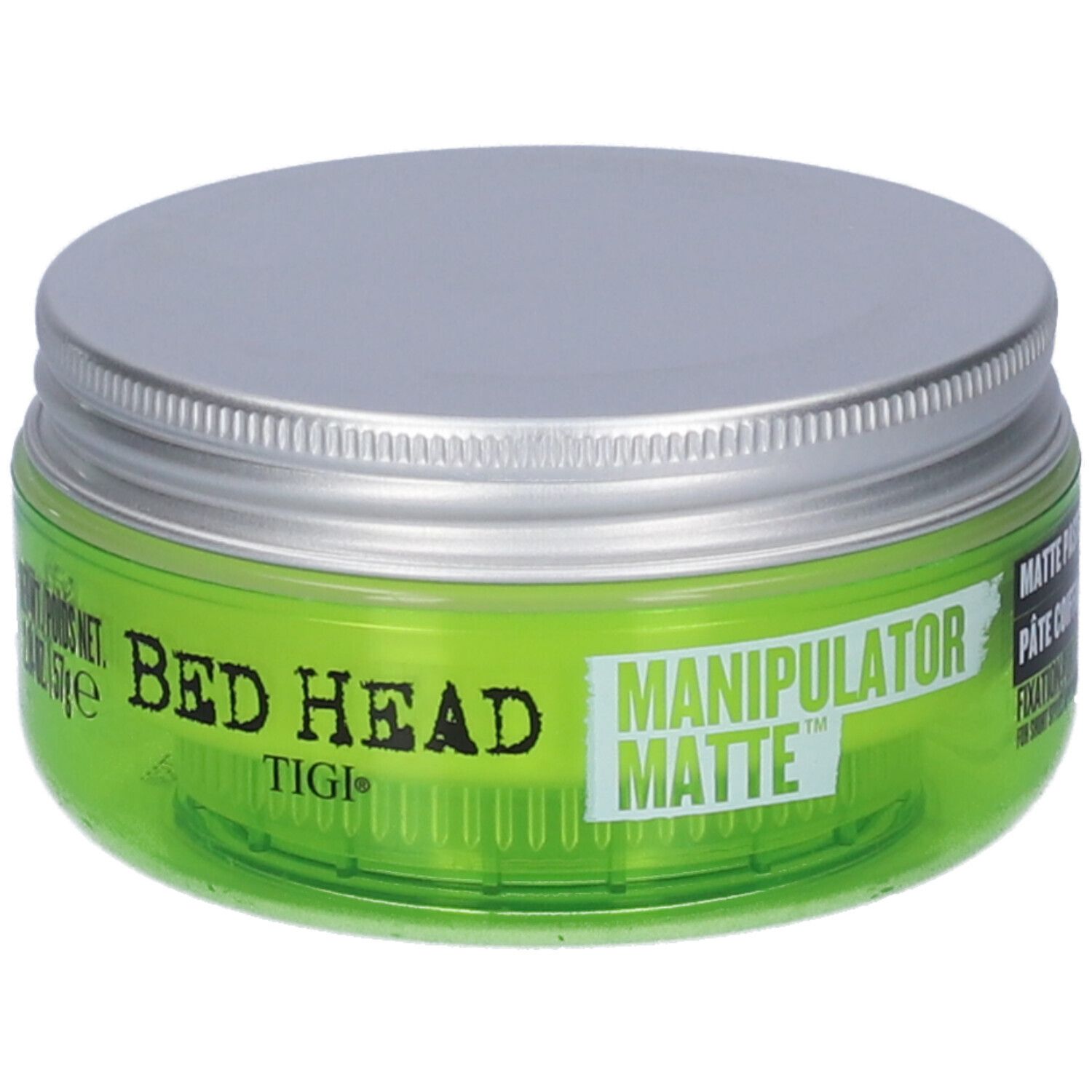 Bed Head Manipulator Matte Haarpaste, grüner Behälter.