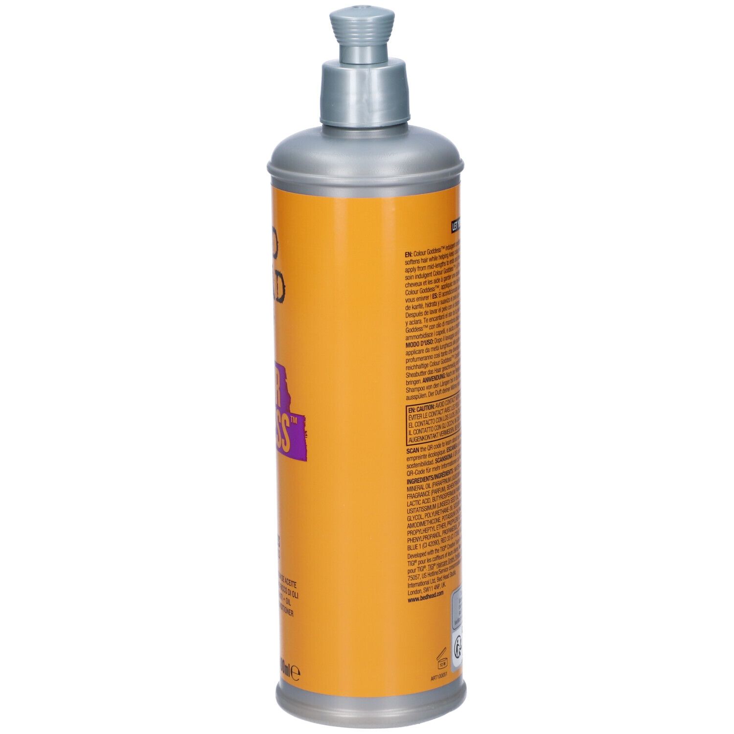 Bed Head TIGI Curls Rock Hydrating Shampoo für lockiges Haar, Seitenansicht, 400ml.