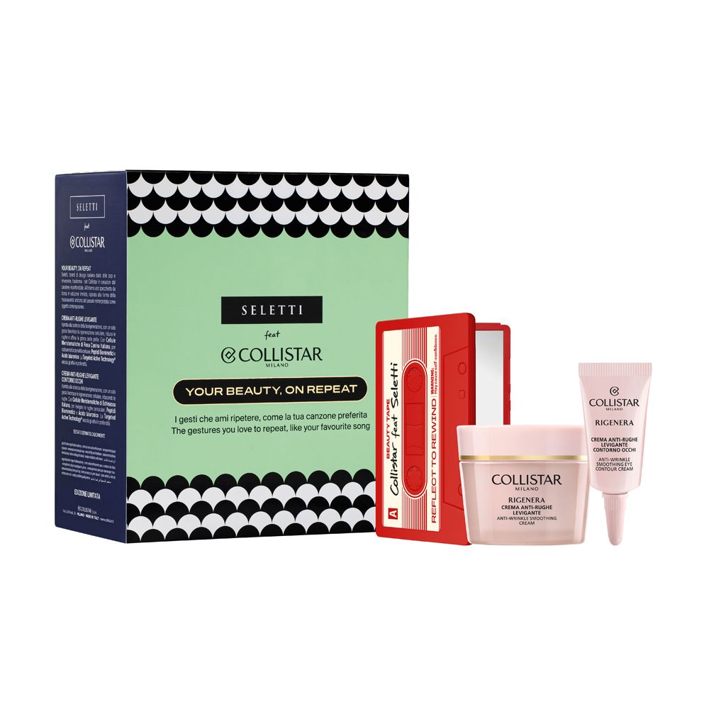 Collistar Cofanetto Rigenera Crema Anti-Rughe Levigante 50ml + Rigenera Contorno Occhi Anti-Rughe Levigante 5ml + Specchio da Borsa Seletti