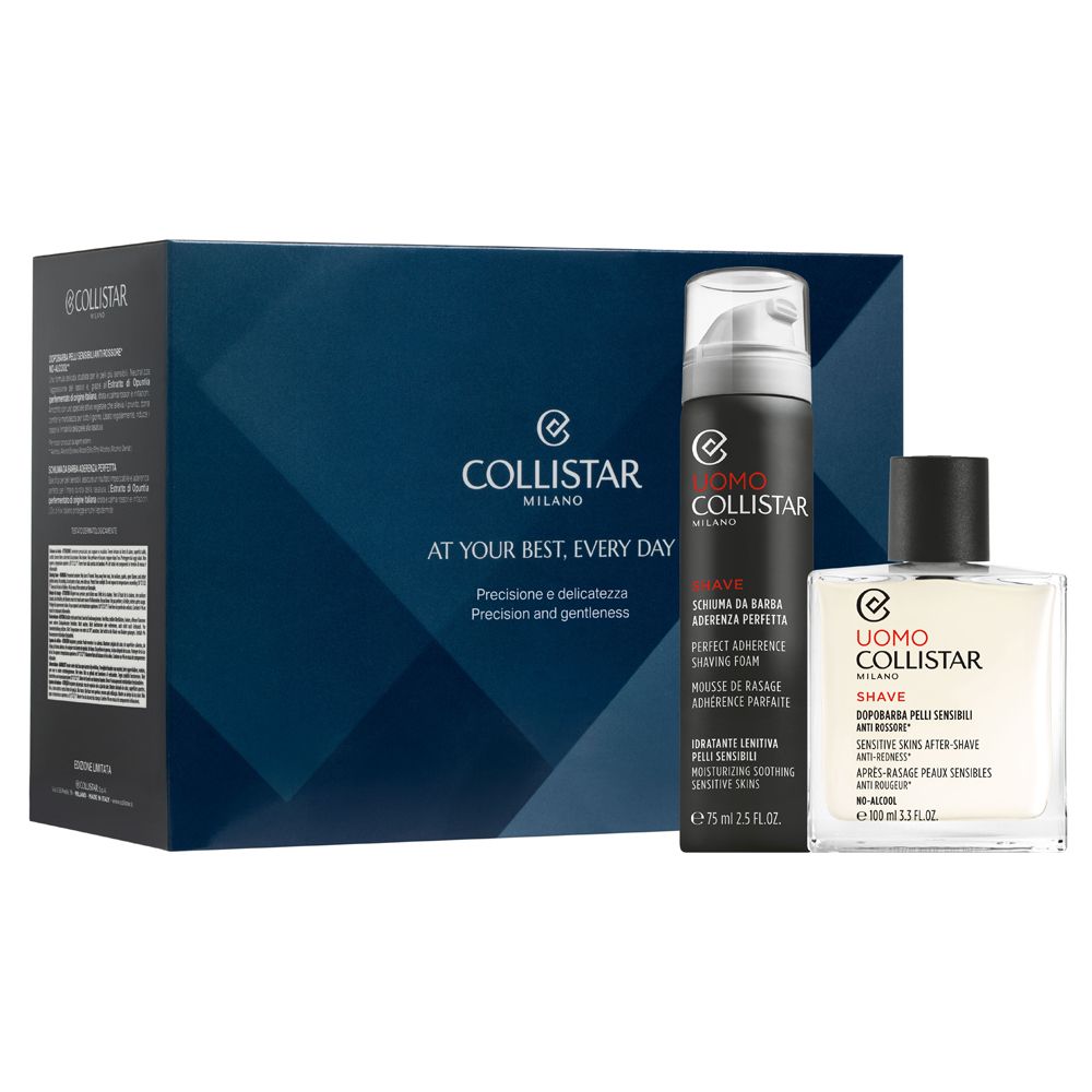 Collistar Cofanetto Dopobarba Pelli Sensibili 100ml + Schiuma da Barba Aderenza Perfetta 75ml + Pochette