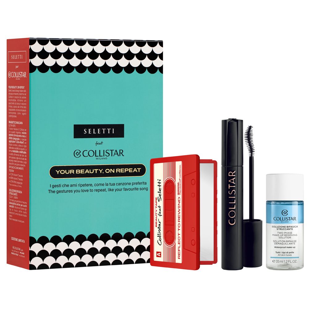 Collistar Cofanetto Magnetico Mascara + Soluzione Bifasica Struccante Occhi-Labbra + Specchio da Borsa Seletti