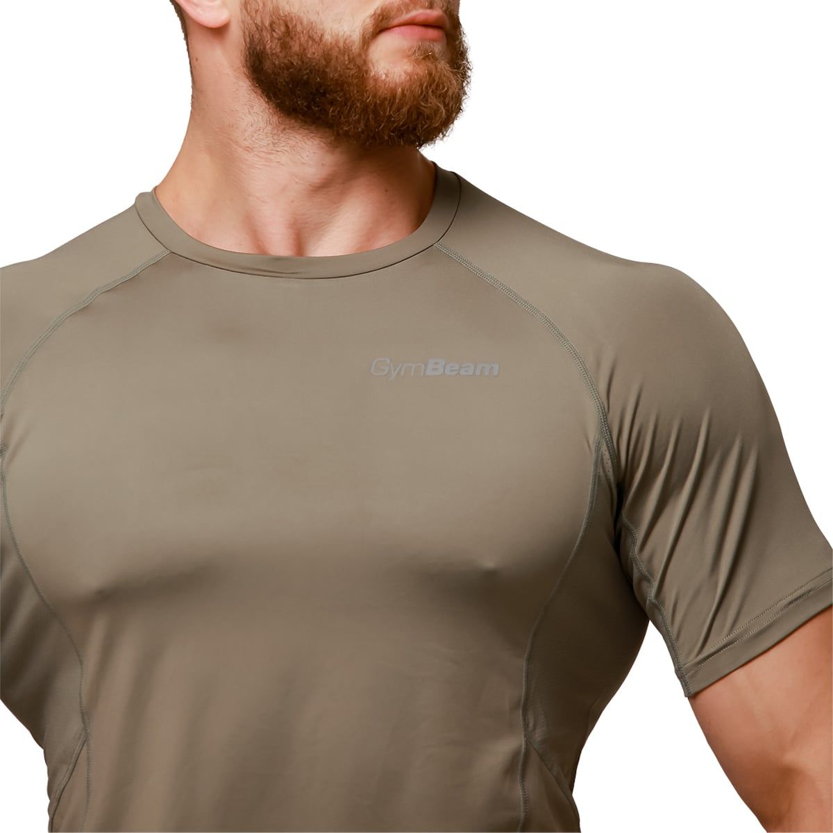 GymBeam T-Shirt Herren Slim Kurzarm Pulse Vetiver