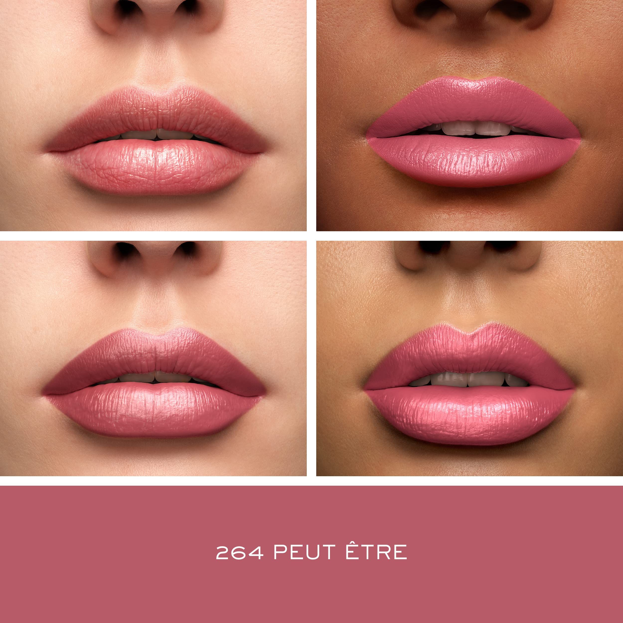 Vier Lippen, verschiedene Hauttöne, zeigen den Lippenstift-Farbton 264 PEUT ÊTRE. Rosa Farbton.