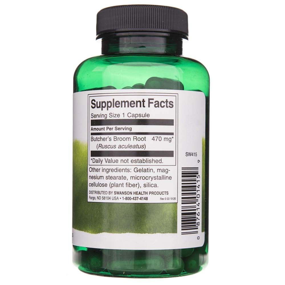 Swanson Full Spectrum Butcher's Broom 470mg 100 Capsules