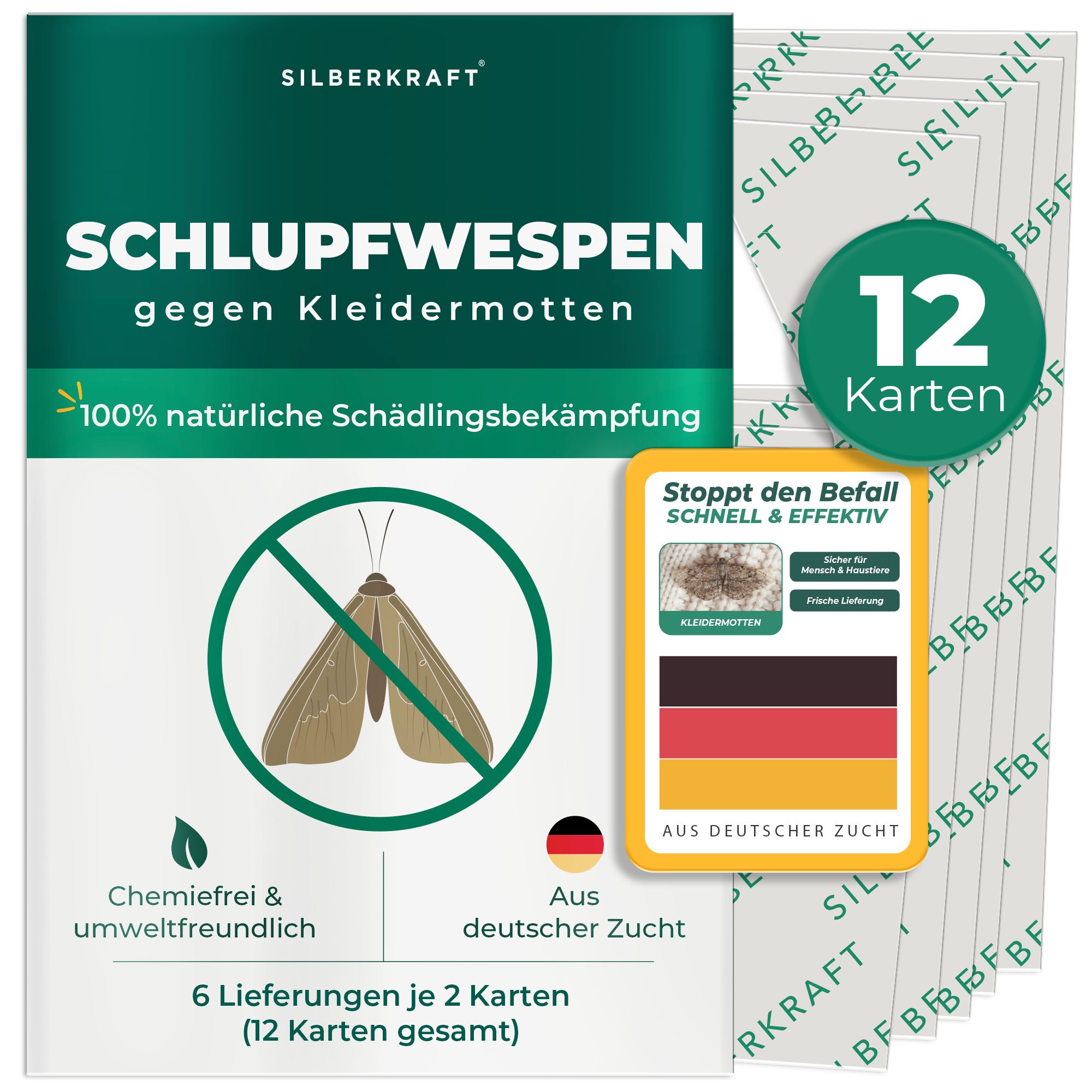 SILBERKRAFT Schlupfwespen gegen Kleidermotten