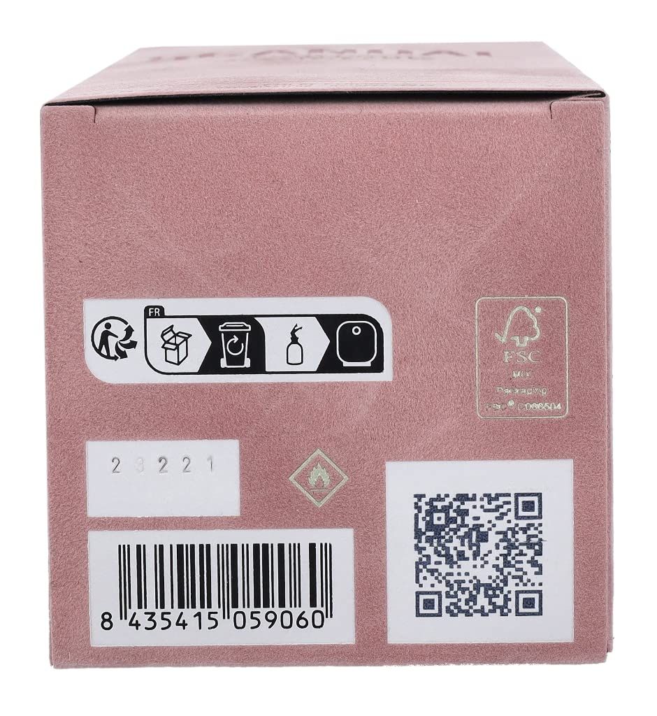 Rückseite der Verpackung. Symbole für Recycling und FSC-Zertifizierung. Barcode und QR-Code.