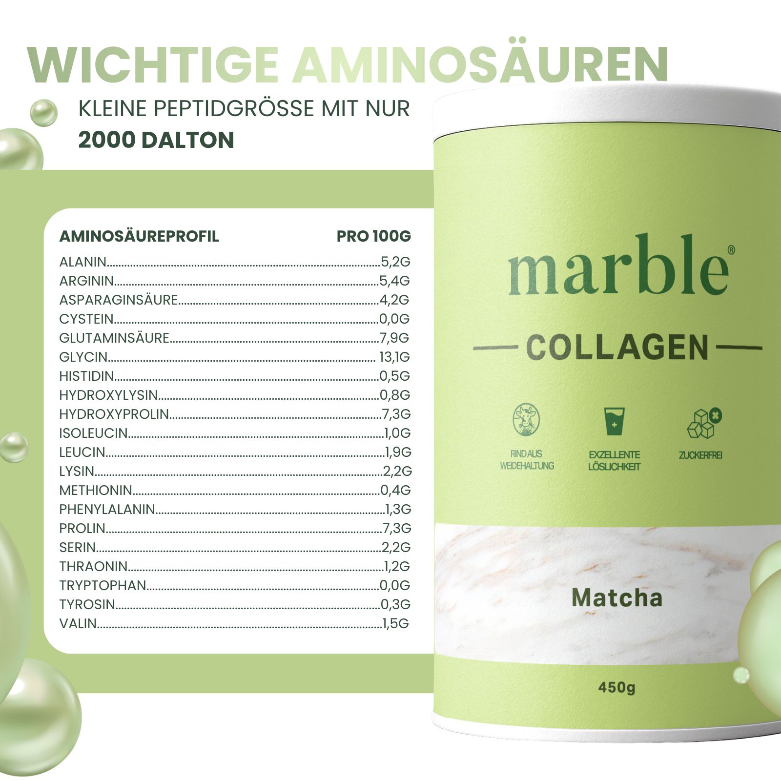Collagen – Matcha | Kollagenpeptide mit 10 % Matcha-Pulver