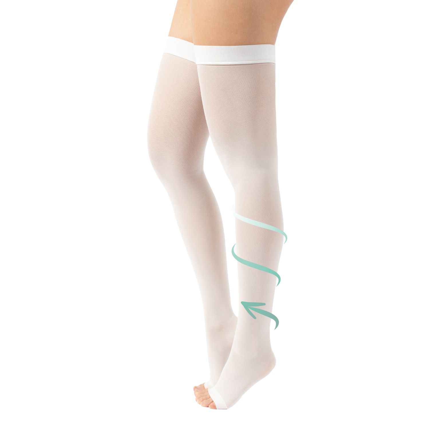 CALZITALY Anti-Thrombose halterlose Strümpfe, offene Spitze, starke Kompression, Made in Italy