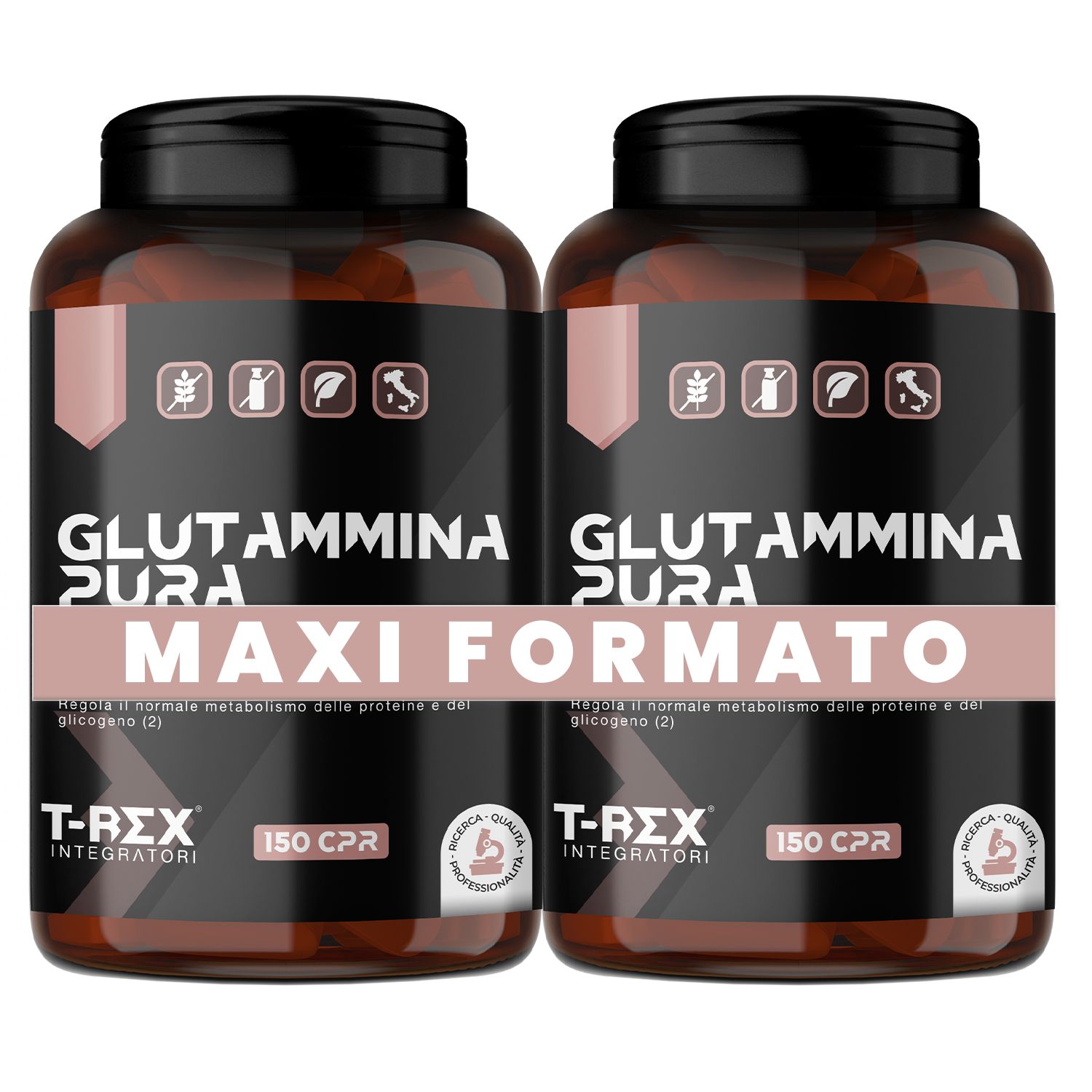 T-Rex Integratori Glutammina 100 Pura Compresse Integratore Per Rigenerazione Muscolare Sport
