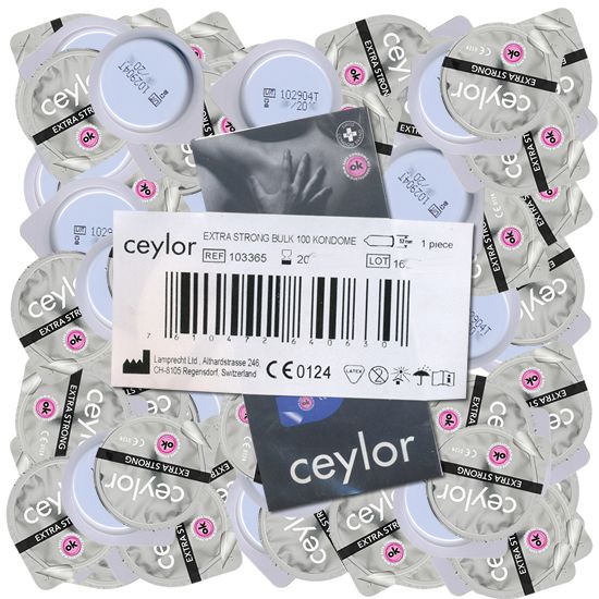 Ceylor *Extra Strong* verstärkte Kondome, verpackt im hygienischen Dösli