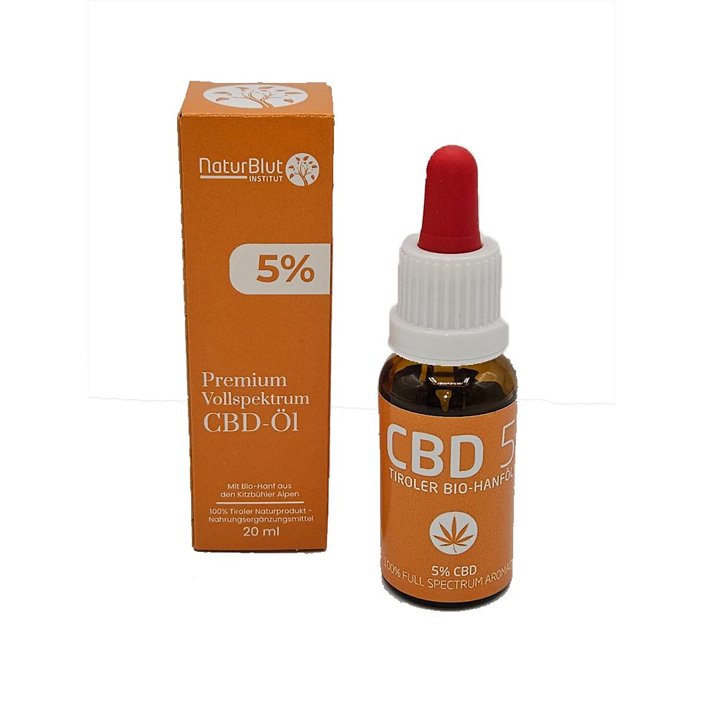 NaturBlut Premium BIO CBD Öl 5% - Mit Hanf aus den Kitzbüheler Alpen