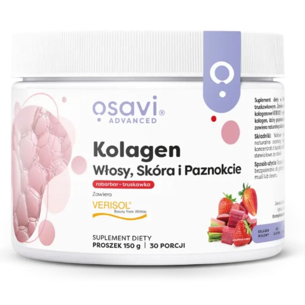 Osavi Kollagenpeptide (Haare, Haut & Nägel), Geschmacksrichtung Rhabarber & Erdbeere