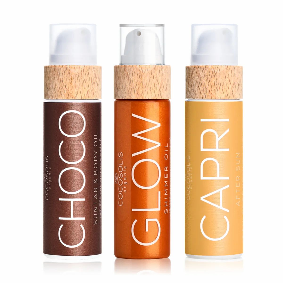 Cocosolis Set für Sonnenkosmetik zur Unterstützung der Bräune 3 St