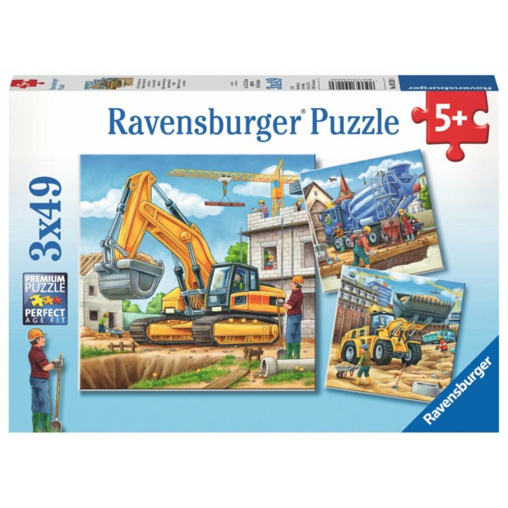 Ravensburger Ravensburger Puzzle Große Baufahrzeuge, 3x49 Teile