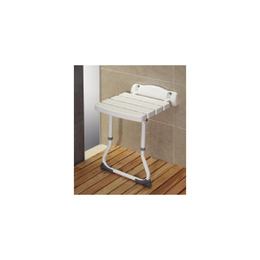 Ausilium Mayotte - Klappbarer Duschsitz mit Bodenstütze, Aluminium