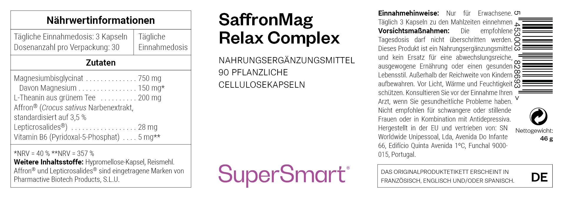 SaffronMag Relax Complex - SuperSmart