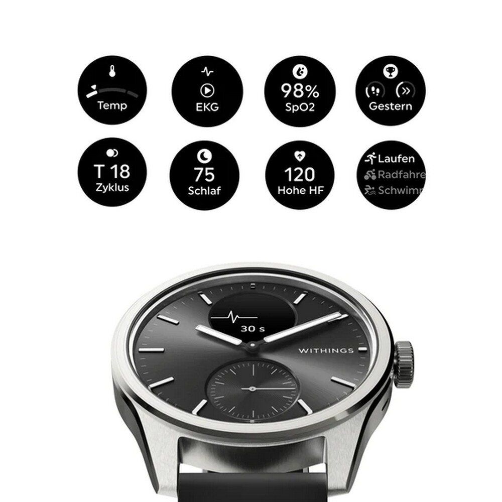 Withings Scanwatch 2, 42 mm, schwarz