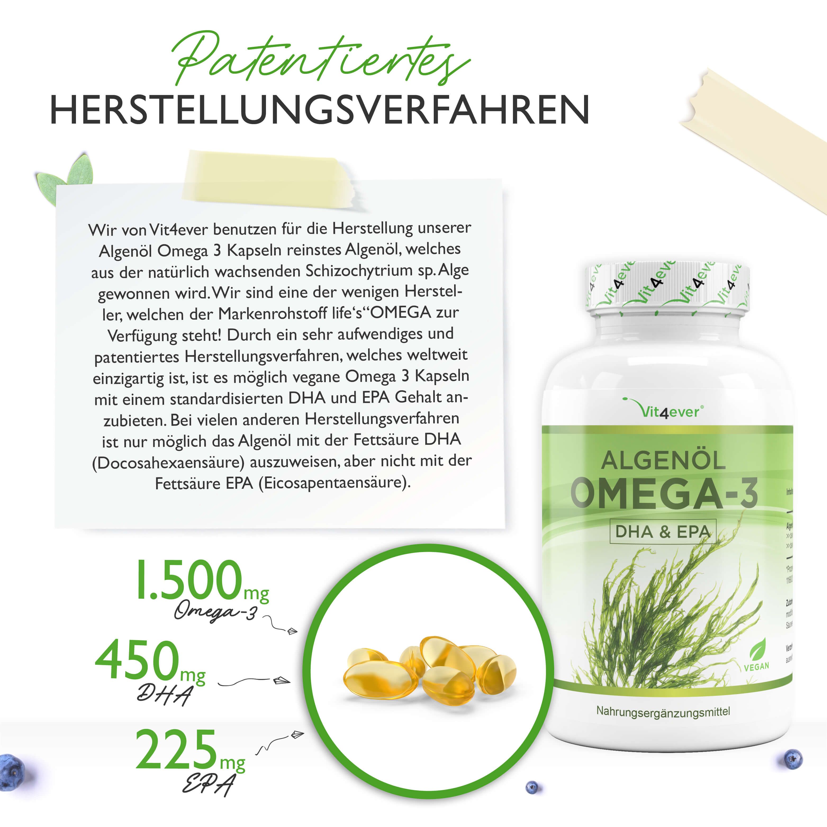 vit4ever Algenöl Omega-3 Vegan 120 St Kapseln