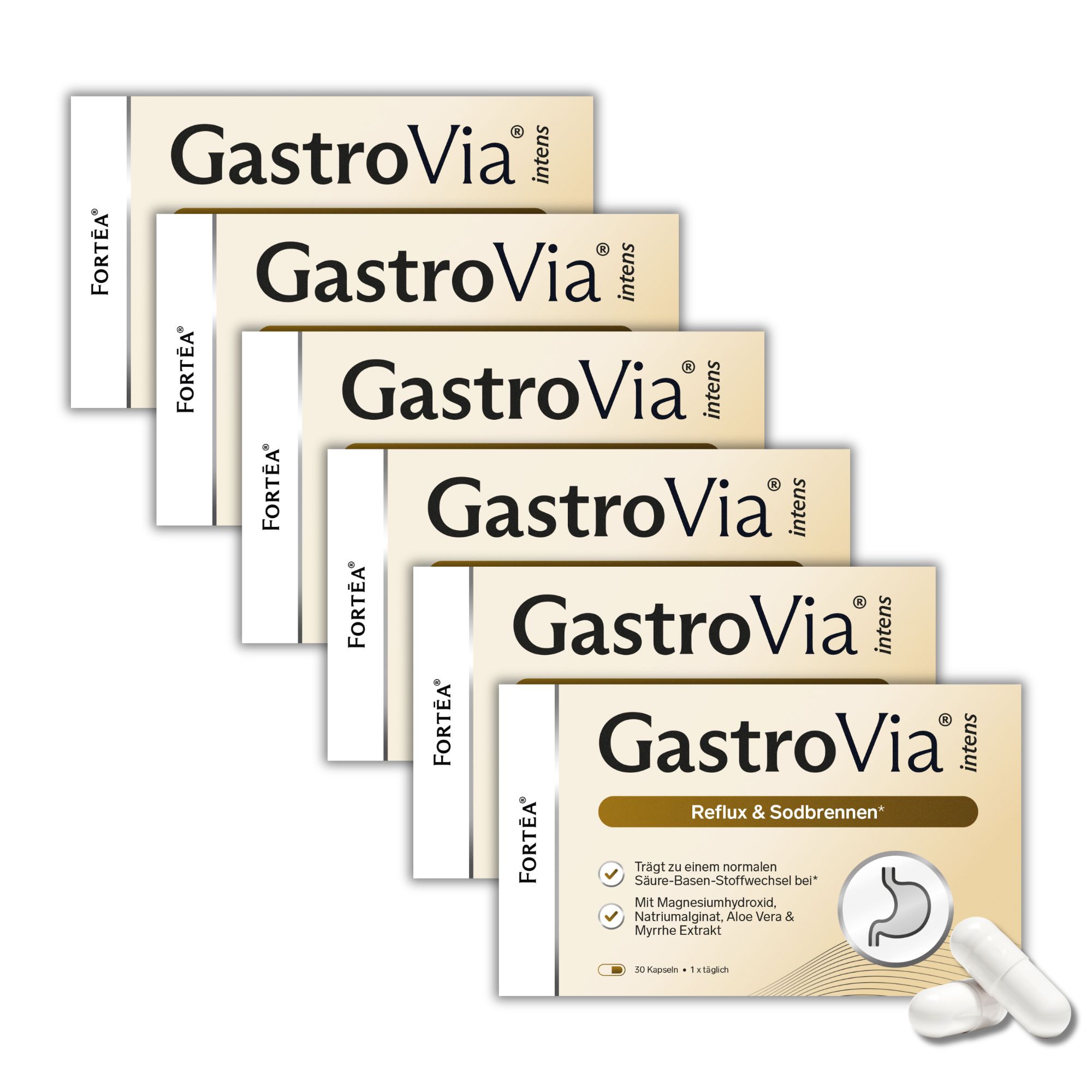 Fortea® GastroVia® intens – Reflux & Sodbrennen 180 St Kapseln