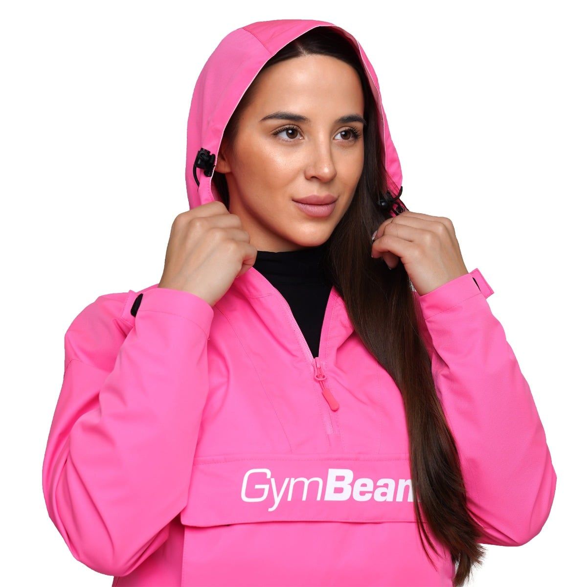 GymBeam Regenjacke Damen Regular Smock mit Kapuze Fuchsia