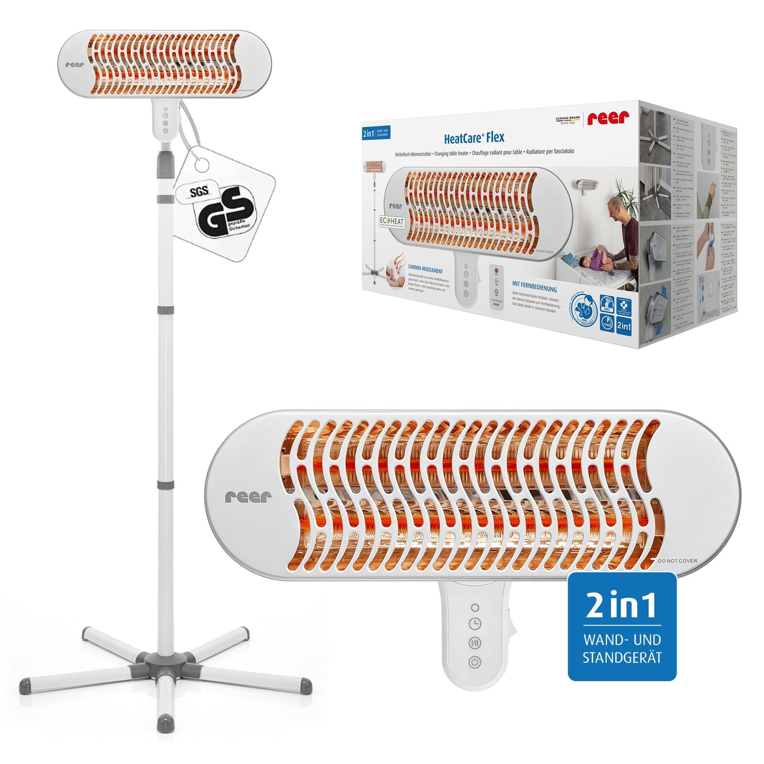 Reer Heizstrahler mit EcoHeat Carbon-Heizelement.