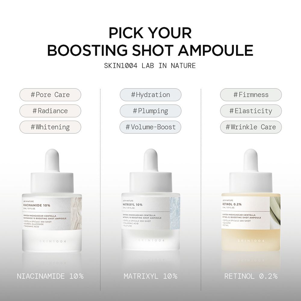 SKIN1004 Madagascar Centella Niacinamide 10 Boosting Shot Ampoule – Aufhellendes Gesichtsserum