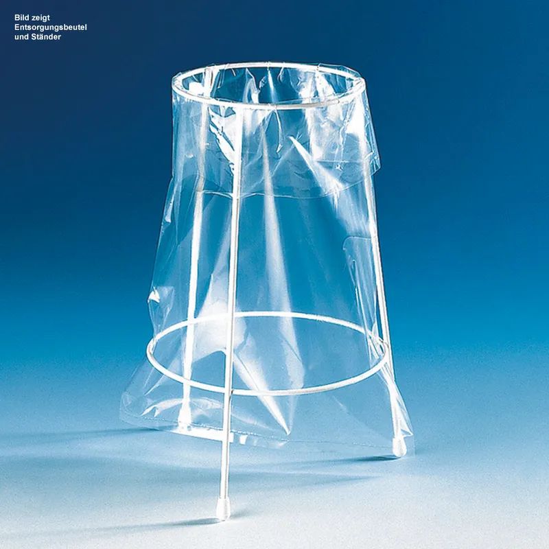 Transparentes Gelocast®-Band auf weißem Metallgestell. Band um den oberen Ring gespannt. Aufschrift.