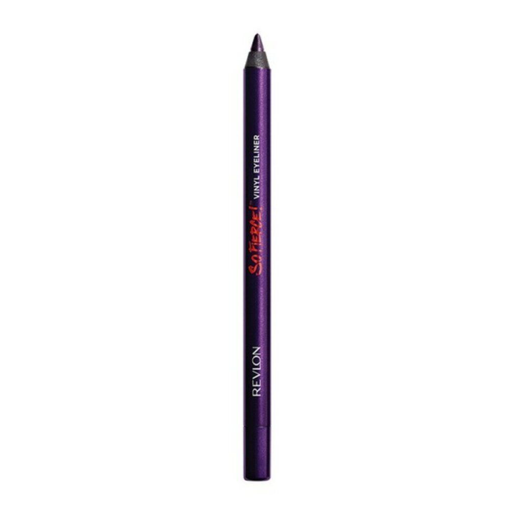 Lila Revlon So Fierce Vinyl Eyeliner. Spitze, zylindrische Form. Lila Stift mit roter Schrift.