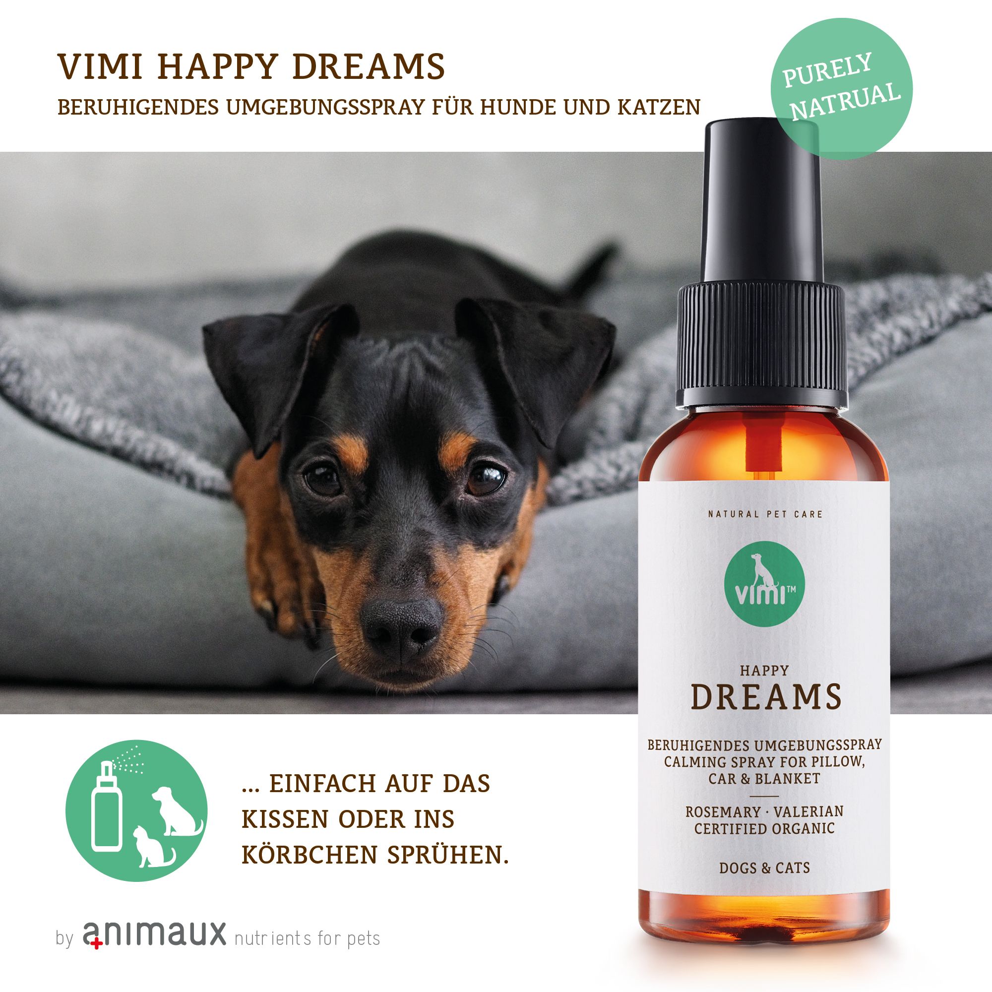 HAPPY DREAMS - Beruhigungsspray für Hund und Katze