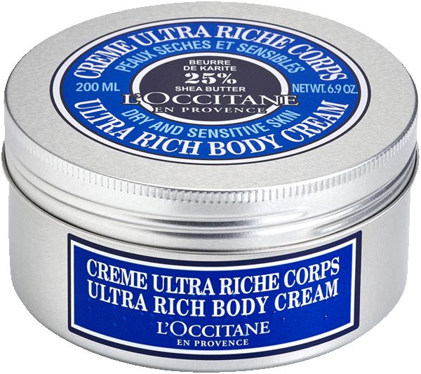 L'Occitane Karité Reichhaltige Körpercreme in runder Metalldose.
