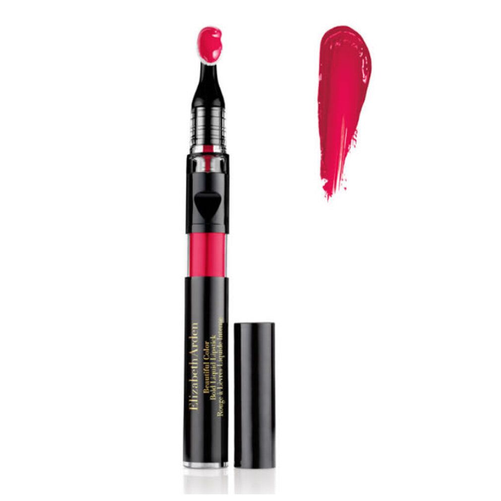 Elizabeth Arden Beautiful Color flüssiger Lippenstift mit Applikator und Farbabstrich.