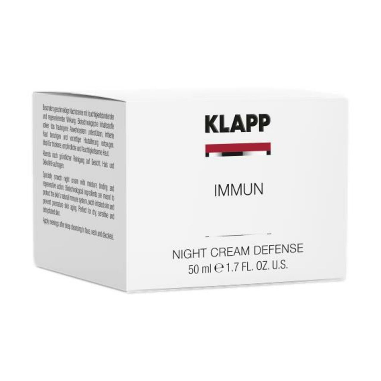 Klapp, Immun Night Cream Defense 50 ml Nachtcreme