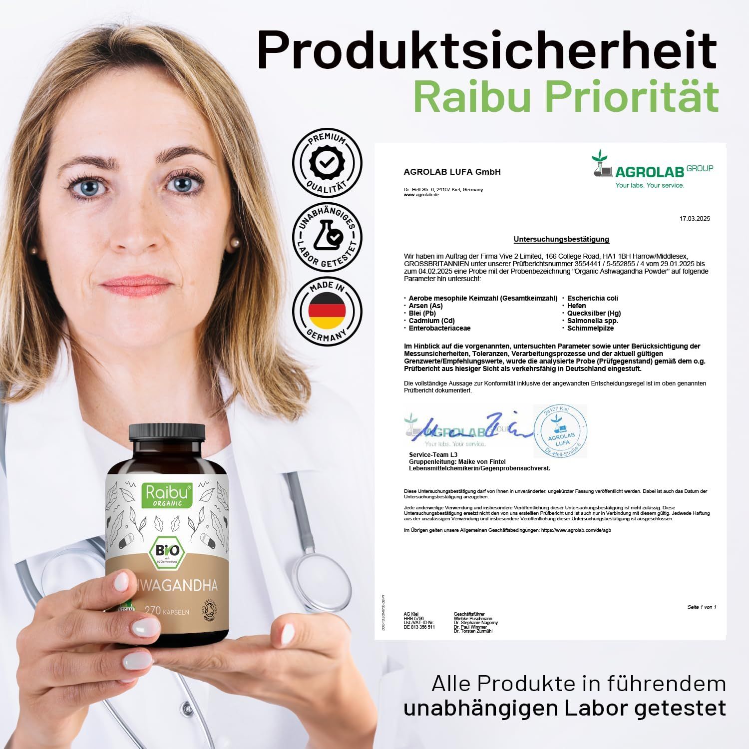 BIO Ashwagandha Kapseln Hochdosiert - RAIBU