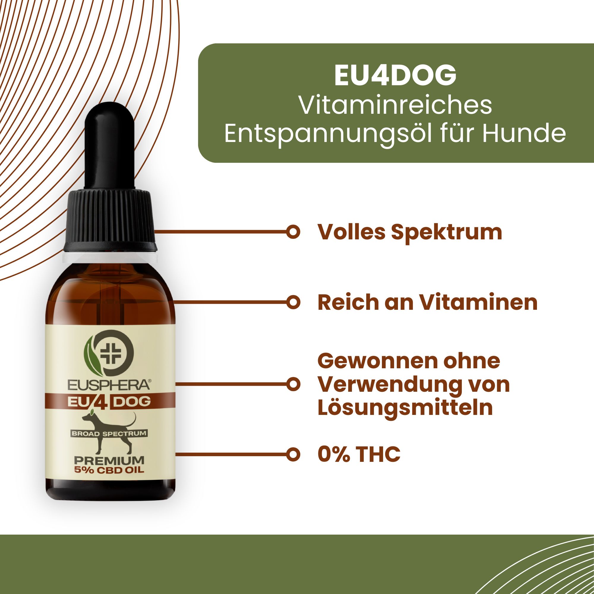 CBD-Öl für das Wohlbefinden von Hunden mit beruhigender Wirkung | EU4DOG - Eusphera