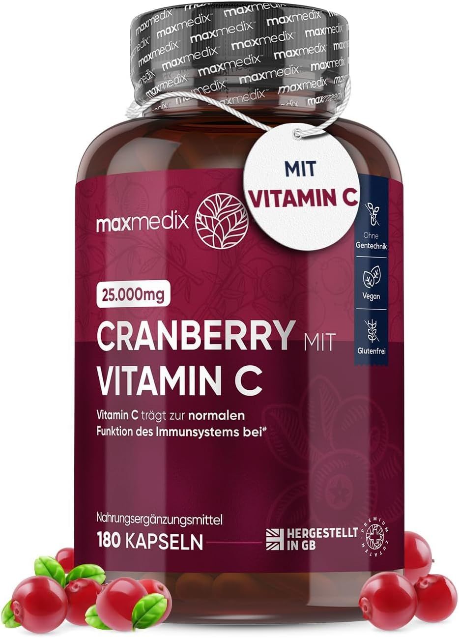 maxmedix Cranberry mit Vitamin C Kapseln