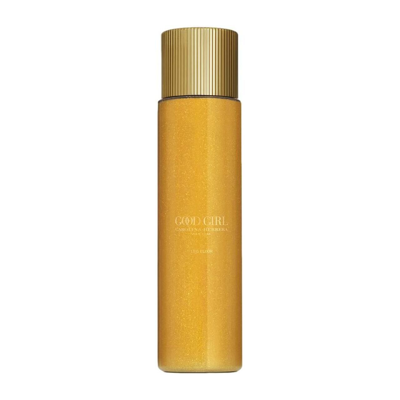 Goldfarbene Flasche mit goldenem Deckel. Aufschrift: GOOD GIRL.