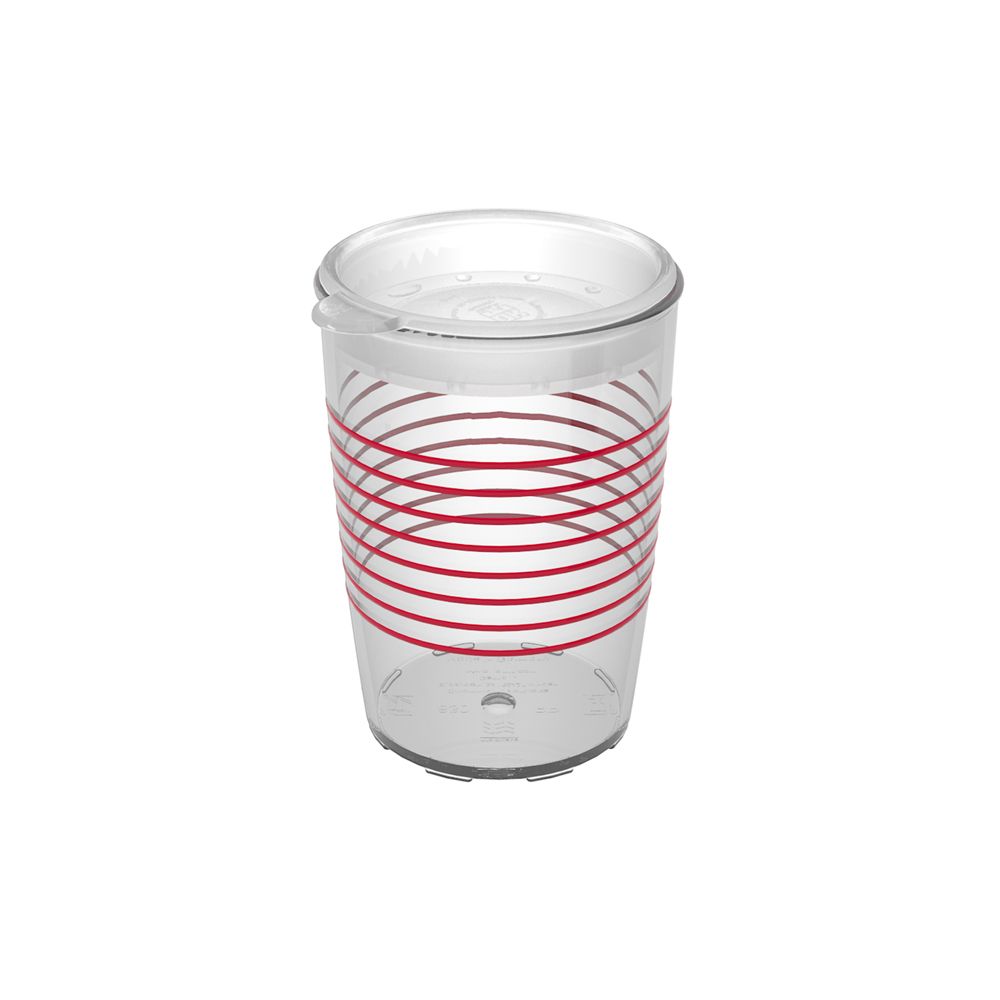 ORNAMIN Becher 830 Ringe rot mit therapeutischem Trinkaufsatz