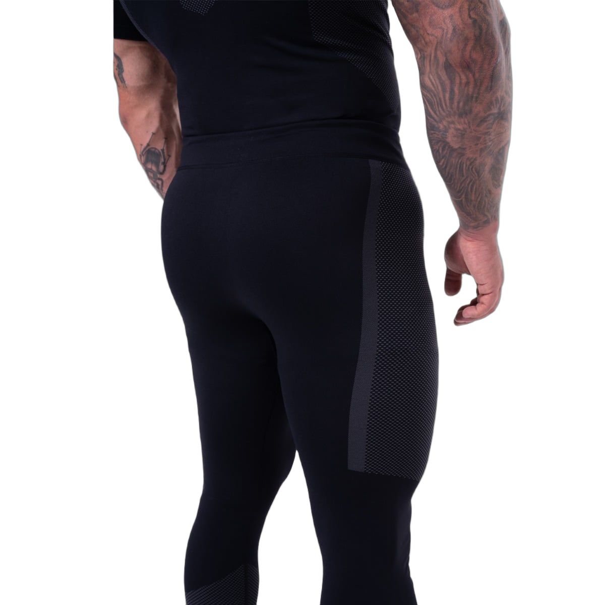 GymBeam Leggings Herren slim nahtlos Schwarz/Grau