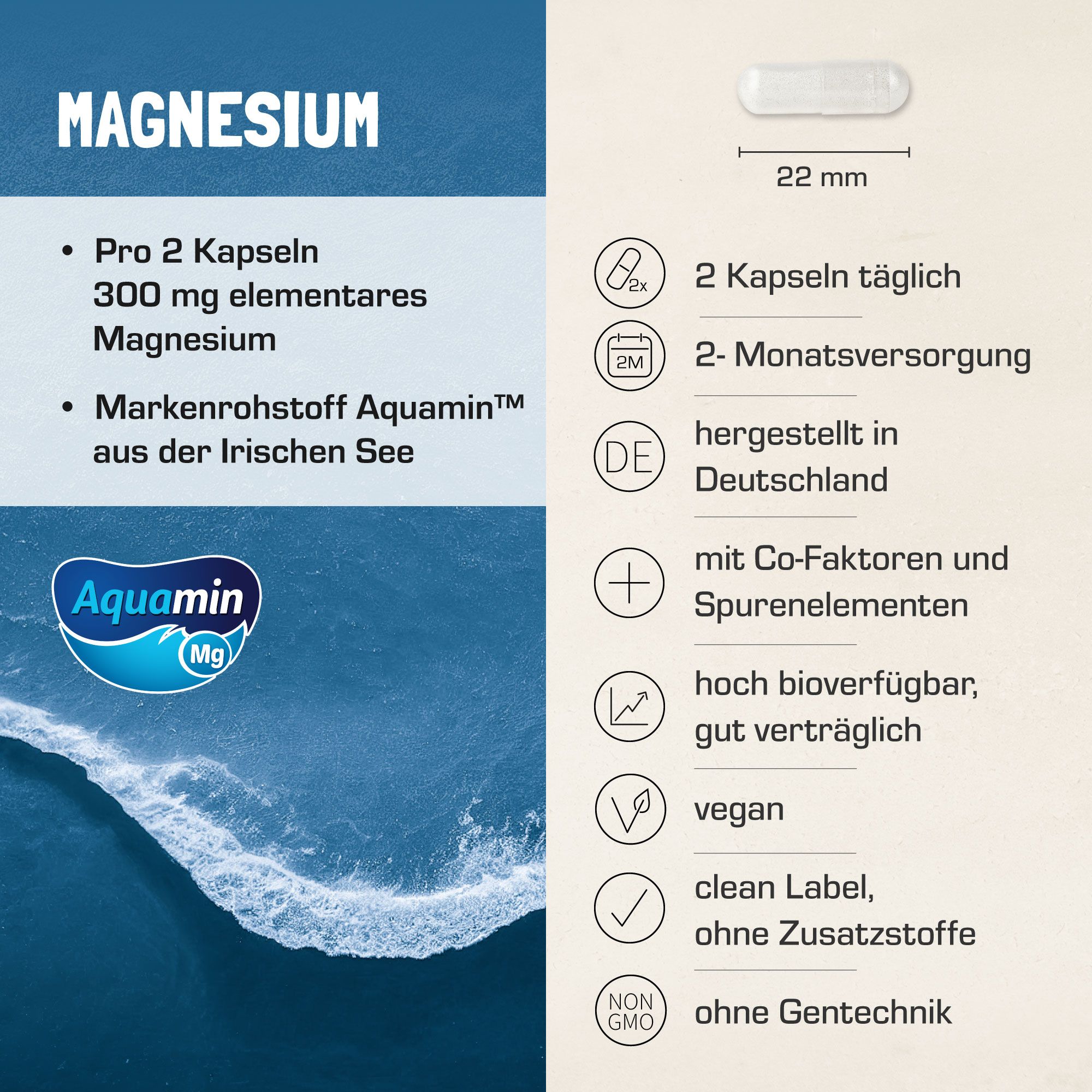 Purabyo Natürliches Magnesium Aquamin 120 St Kapseln