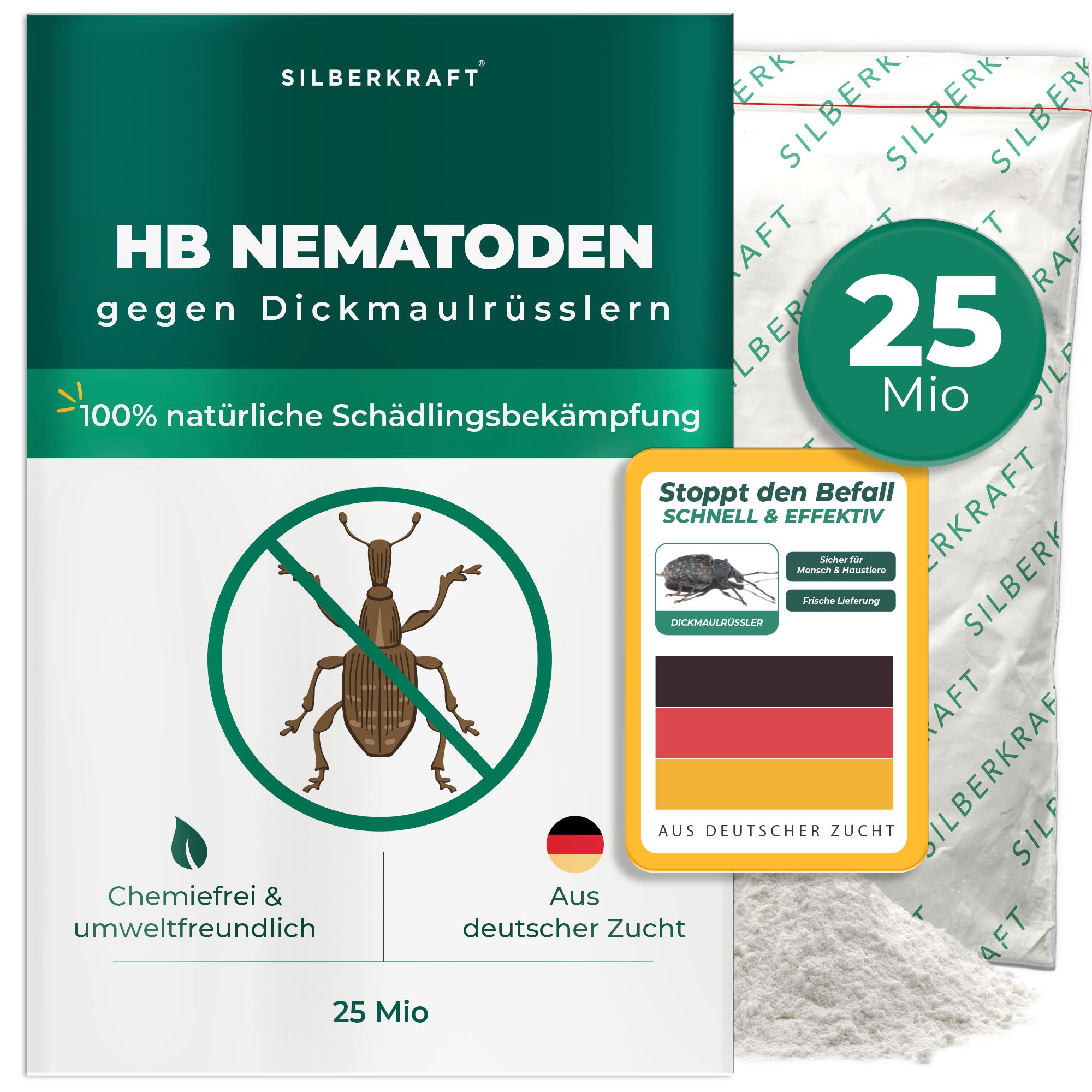 SILBERKRAFT HB Nematoden gegen Dickmaulrüsslern 25 Mio