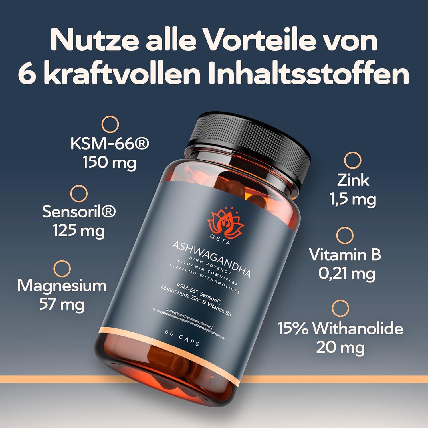 QSTA  Ashwagandha KSM-66 Kapseln