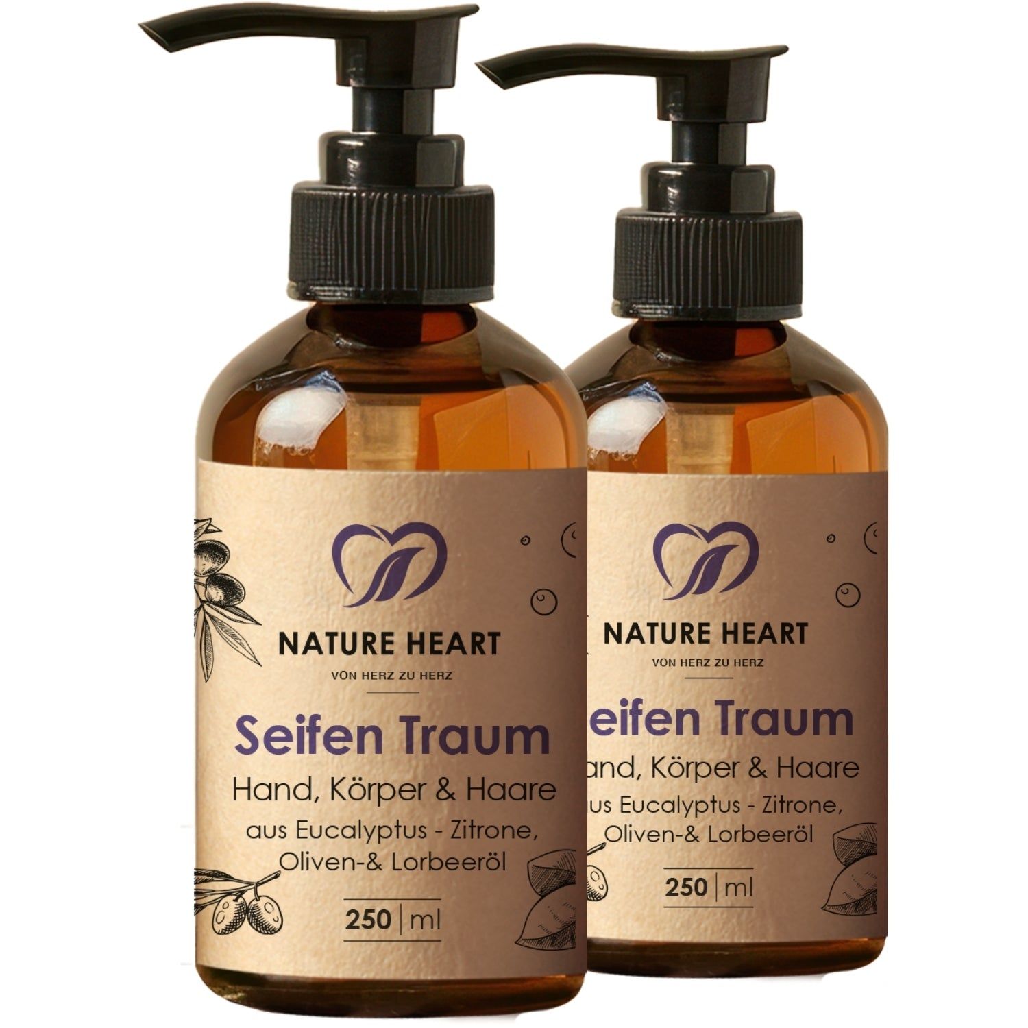 Nature Heart Seifen Traum - Körper & Haare 2x250 ml Körperpflege