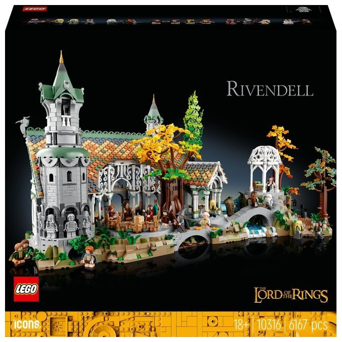 LEGO Icons 10316 Il Signore degli Anelli: Gran Burrone, Grande Set per Adulti con la Valle della Te