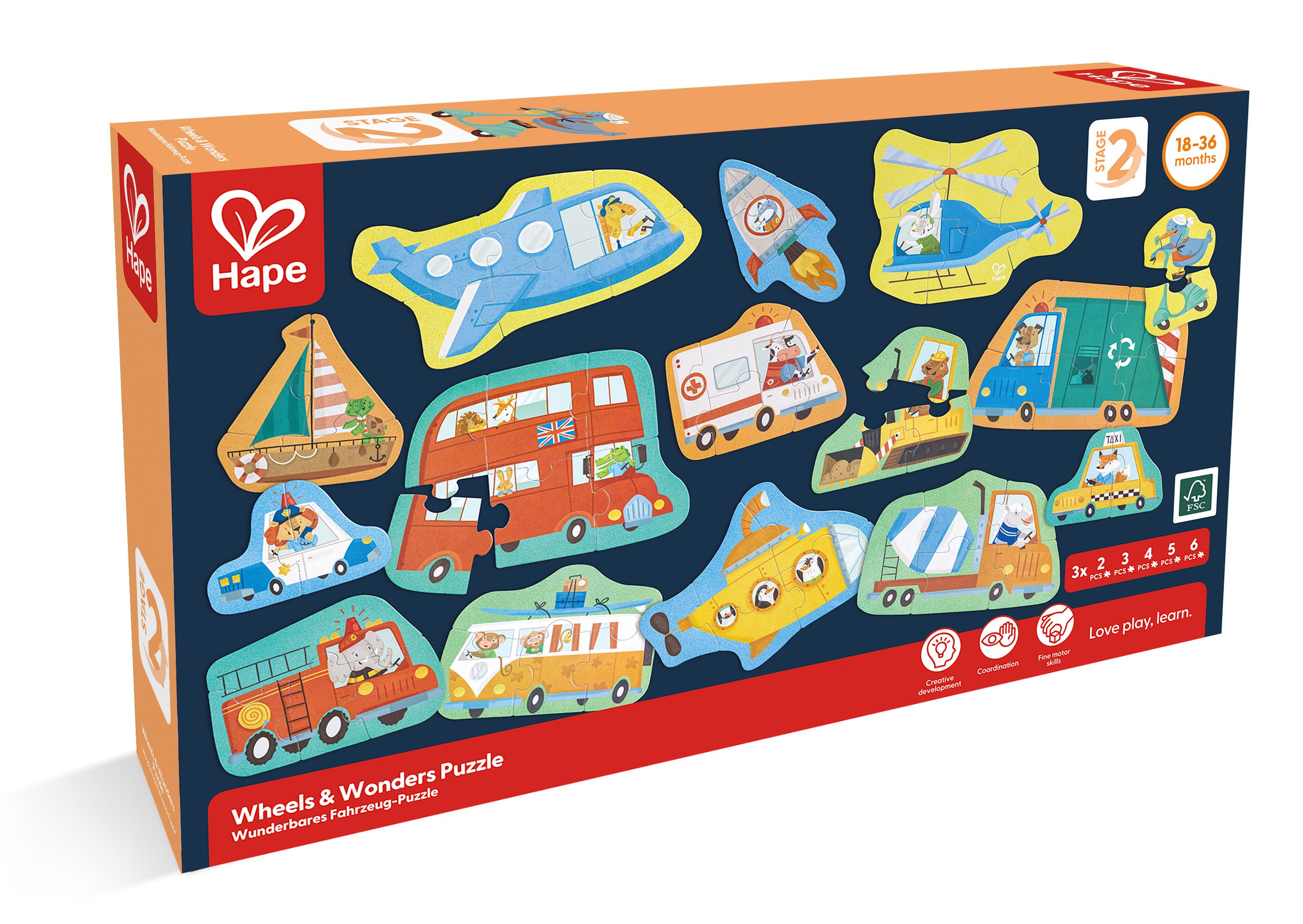 Hape Wunderbares Fahrzeug Puzzle