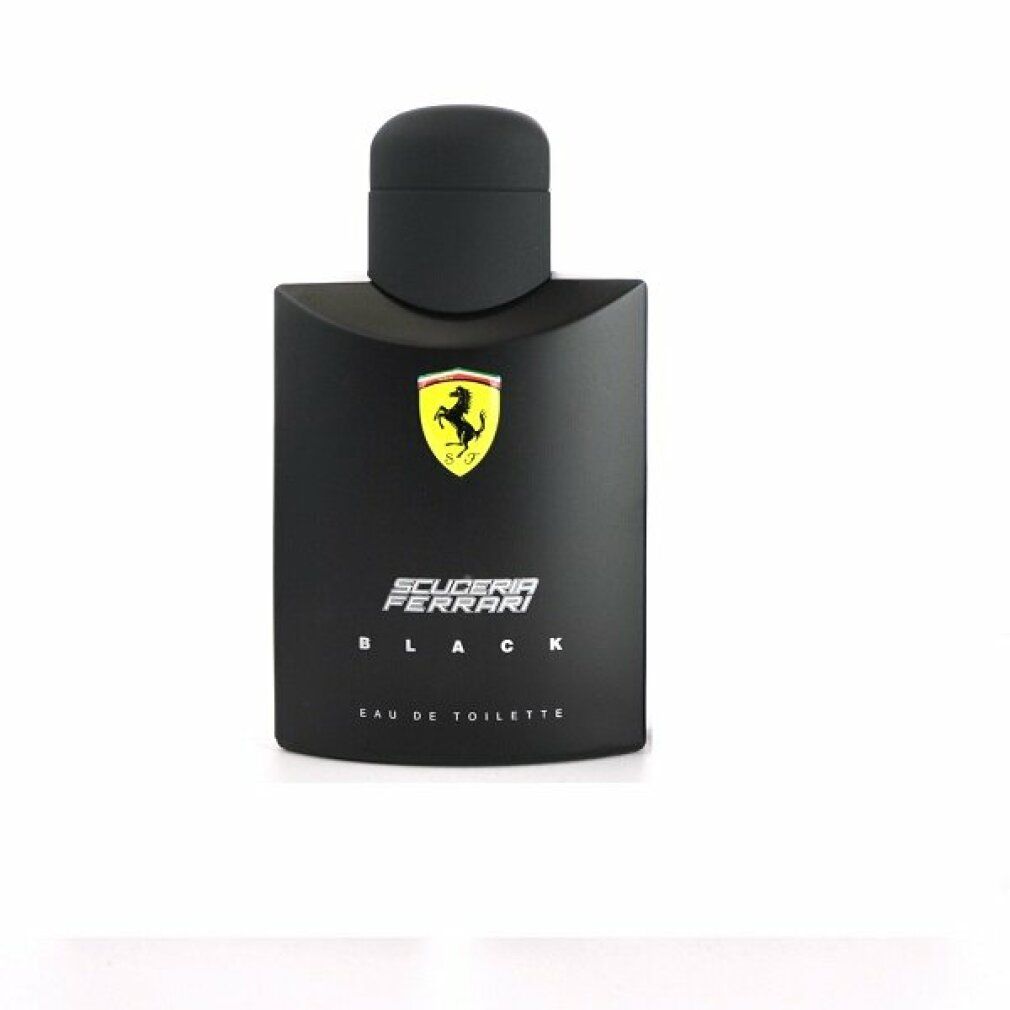 Schwarzer Flakon. Scuderia Ferrari Black Eau de Toilette. Gelbes Logo.