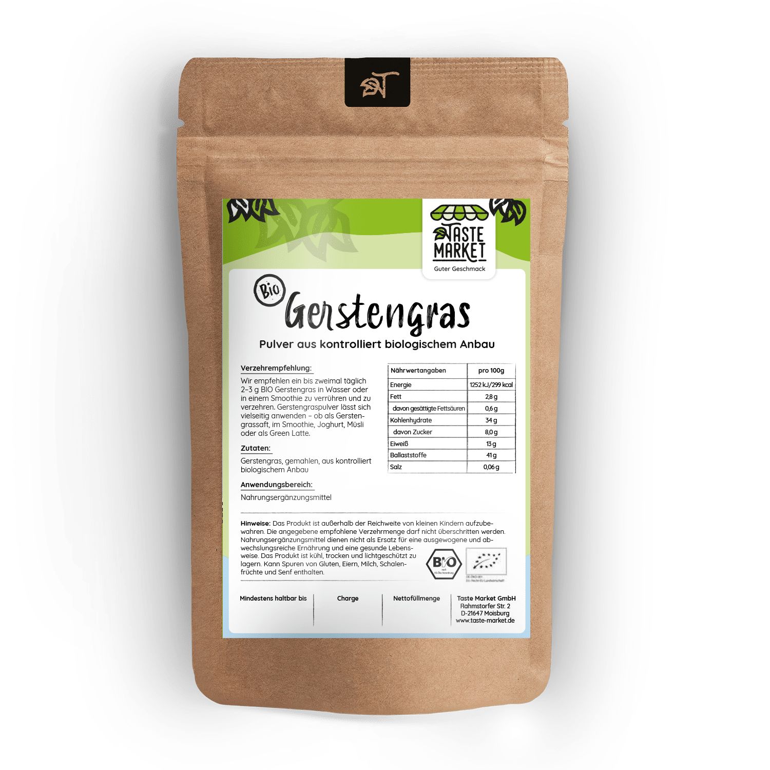 Taste Market Bio Gerstengras 0,1 kg Pulver