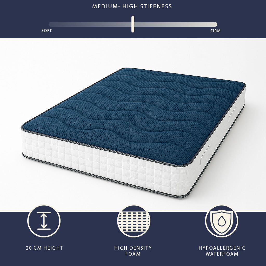The White Stone Matratze 140x200 cm aus Waterfoam Hypoallergen Höhe 20 cm