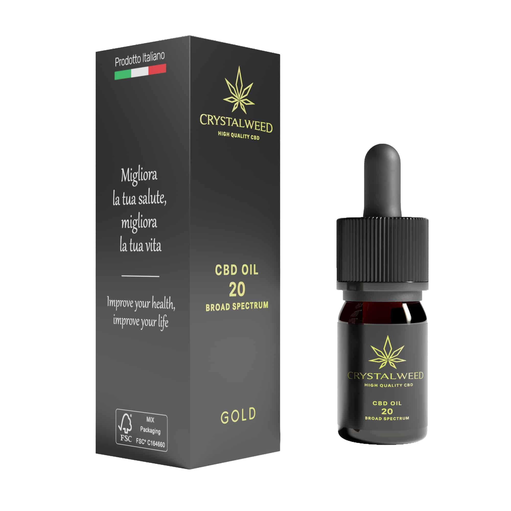 Crystalweed - Olio di CBD 20% Broad spectrum 10 ml
