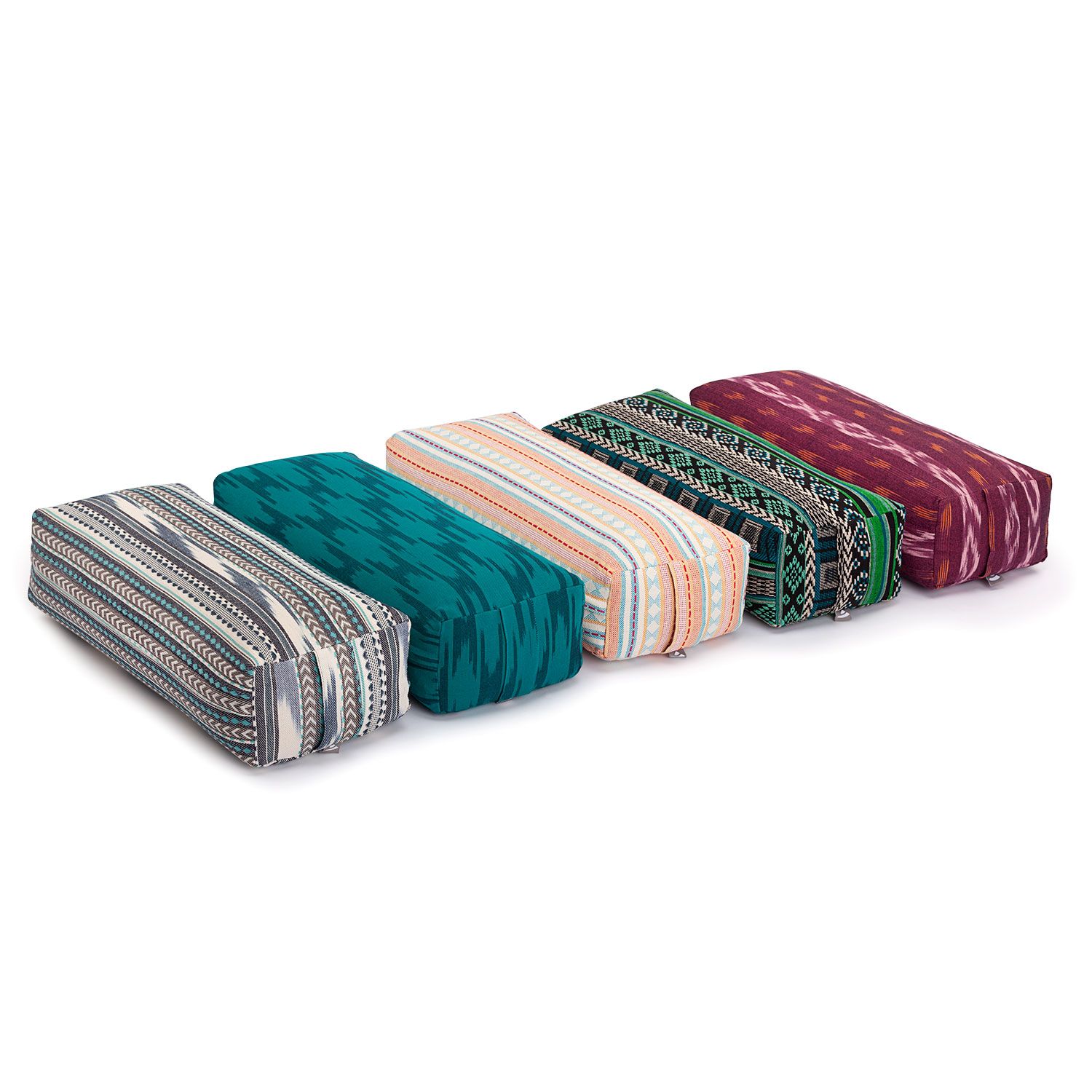 bodhi ETHNO Collection: Salamba (rechteckig) Yoga-Bolster, schwarz-weiß-blau