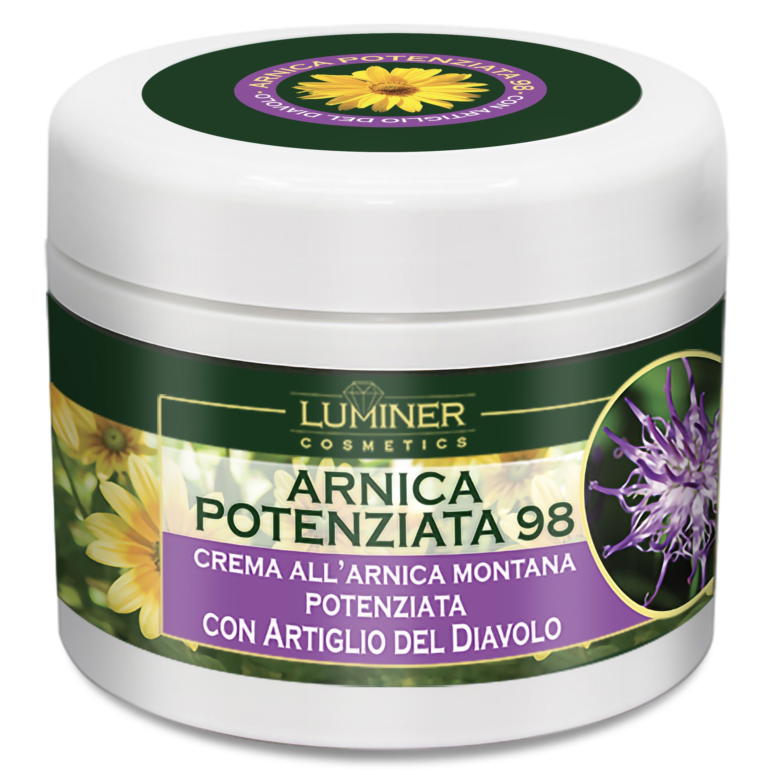 LUMINER - Arnica per Cavalli Uso Umano 200ml Potenziata con Artiglio del Diavolo, Crema per Massaggi
